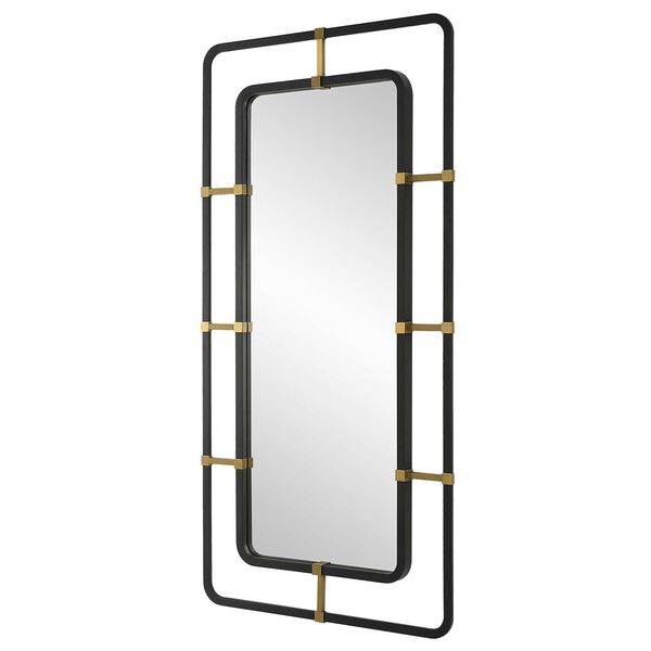 Escapade Brushed Brass Industrial Wall Mirror, image 5