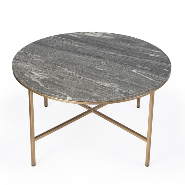 Grafton Gray and Gold Round Coffee Table, image 2