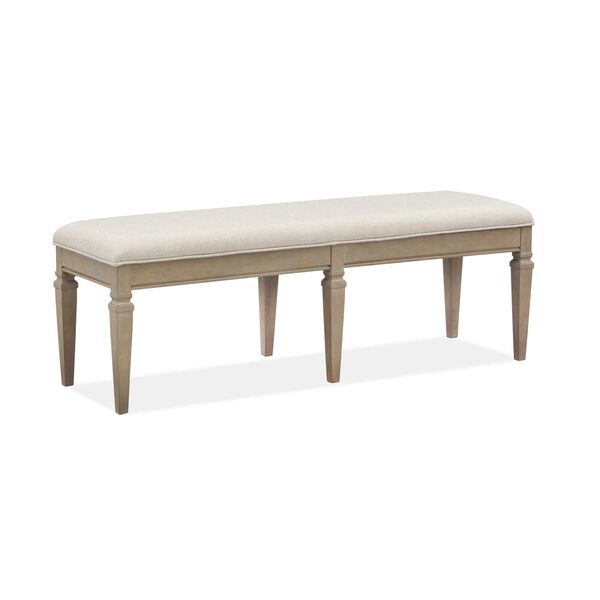 Lancaster Weathered Bronze Wood Bench with Upholstered Seat, image 3
