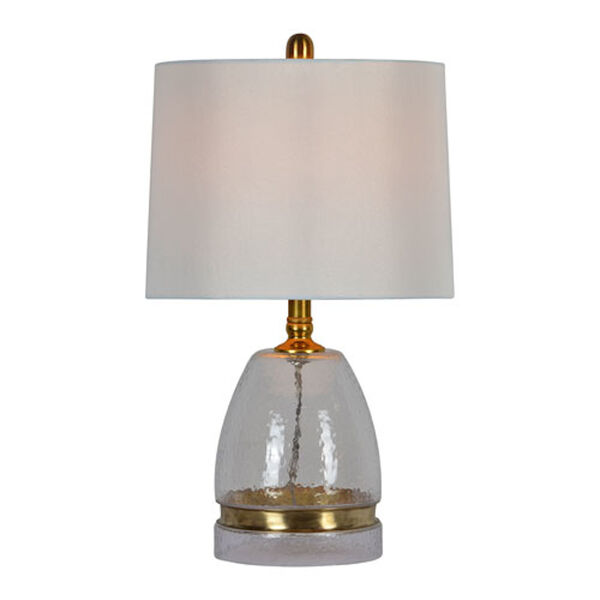 Hazel Antique Brass with Hammered Glass One-Light Table Lamp, image 1