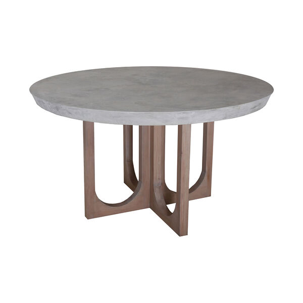 Innwood Round Concrete and Blonde Stain Dining Table, image 1