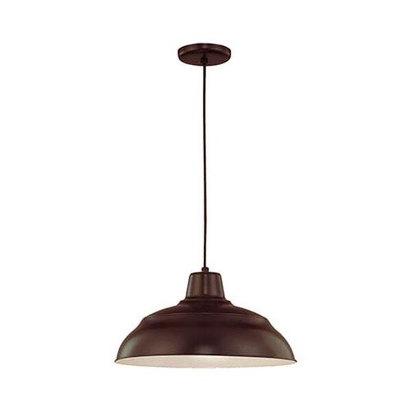 R Series Architectural Bronze 17-Inch Warehouse Cord Hung Outdoor Pendant, image 1