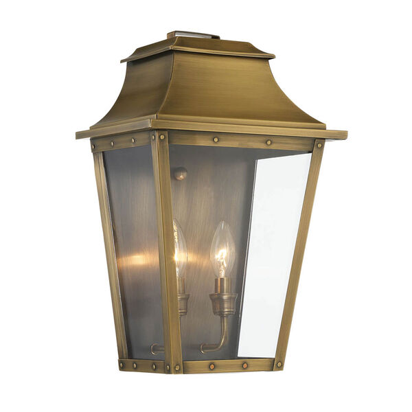 Coventry Aged Brass 17-Inch Two-Light Outdoor Wall Mount, image 1