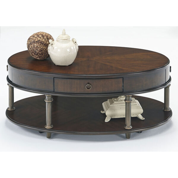 Regent Cherry Castered Oval Cocktail Table, image 1