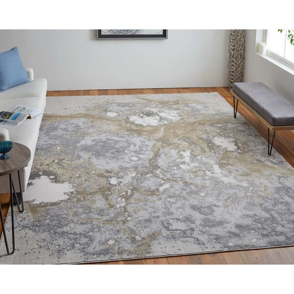 Astra Gray Gold Ivory Rectangular 3 Ft. 11 In. x 6 Ft. Area Rug, image 2