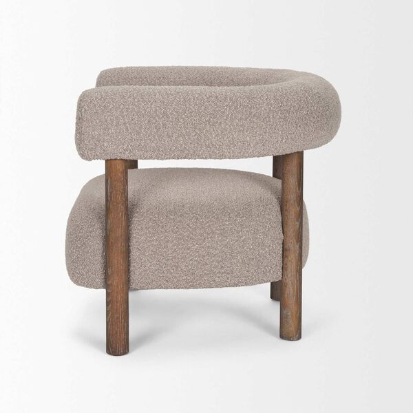 Gianna Open Back Taupe Boucle Fabric Accent Chair, image 3