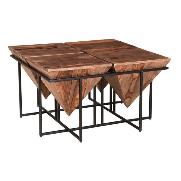 Brownstone Nut Brown and Black Square Pyramid Cocktail Table, image 1