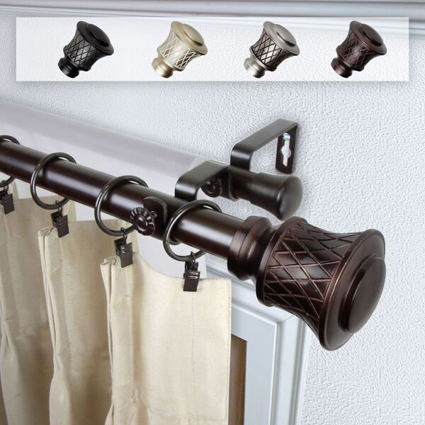 Olympia Bronze 28-48 Inch Double Curtain Rod, image 1
