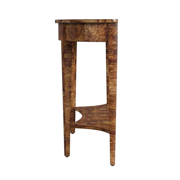 Astor Traditional Burl Demilune Console Table, image 4