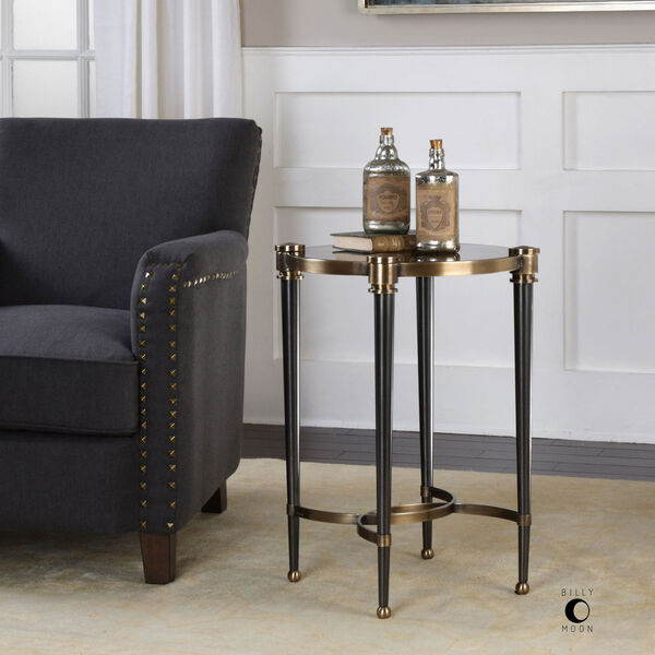 Thora Brushed Black Accent Table, image 2