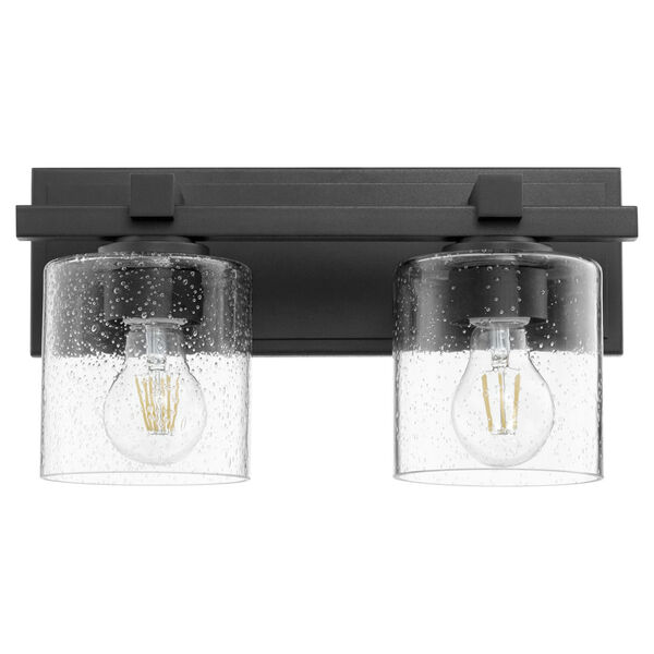 Noir and Clear Seeded Two-Light Bath Vanity, image 1