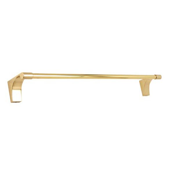 Luna Unlacquered Brass 12-Inch Towel Bar, image 1