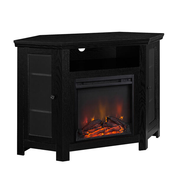 48-inch Corner Fireplace TV Stand - Black, image 1