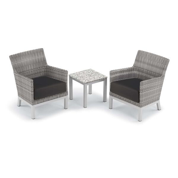 Argento and Travira Ash Jet Black Three-Piece Outdoor Club Chair and End Table Set, image 1