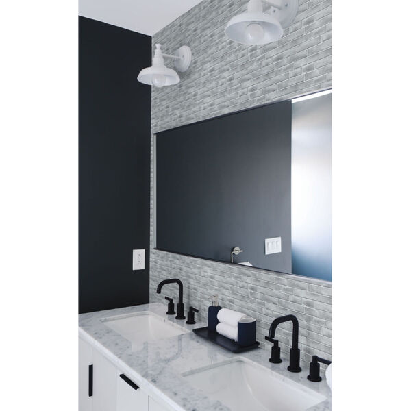 NextWall Gray Brushed Metal Tile Peel and Stick Wallpaper, image 3