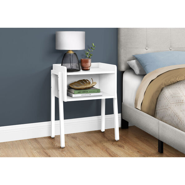 White End Table with Open Shelf, image 3