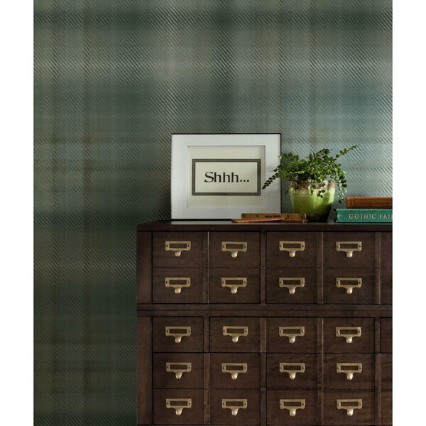 Ronald Redding Green Sterling Plaid Non Pasted Wallpaper, image 2