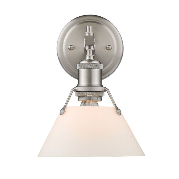 Orwell Pewter One-Light Bath Vanity with Opal Glass Shade, image 1