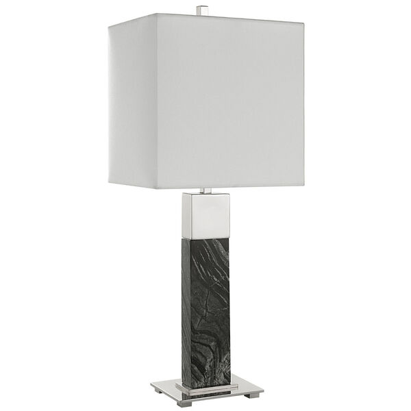 Pilaster Gray and White One-Light Marble Table Lamp, image 4