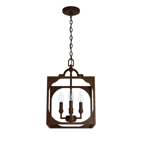 Highland Hill Textured Rust 12-Inch Four-Light Pendant, image 1