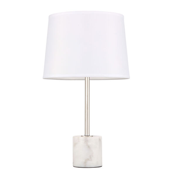 Kira Polished Nickel and White 14-Inch One-Light Table Lamp, image 5