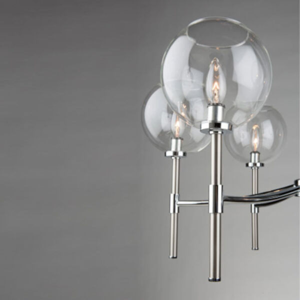 York Chrome and Brushed Nickel Six-Light Chandelier, image 3