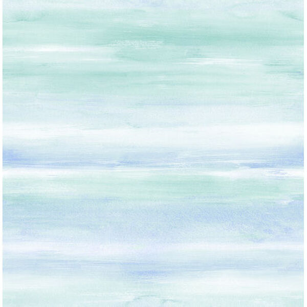 Day Dreamers Periwinkle and Teal Watercolor Unpasted Wallpaper, image 2