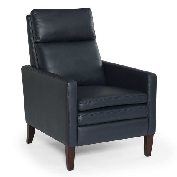 Vicente Midnight Blue Faux Leather Push Back Recliner, image 2