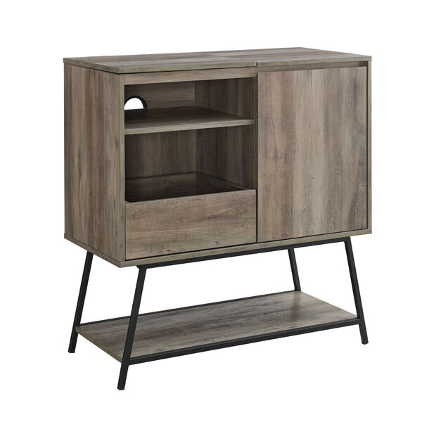 Bonnie Gray and Black Record Player Accent Cabinet, image 3