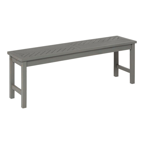 Gray Wash 53-Inch Outdoor Dining Bench, image 4