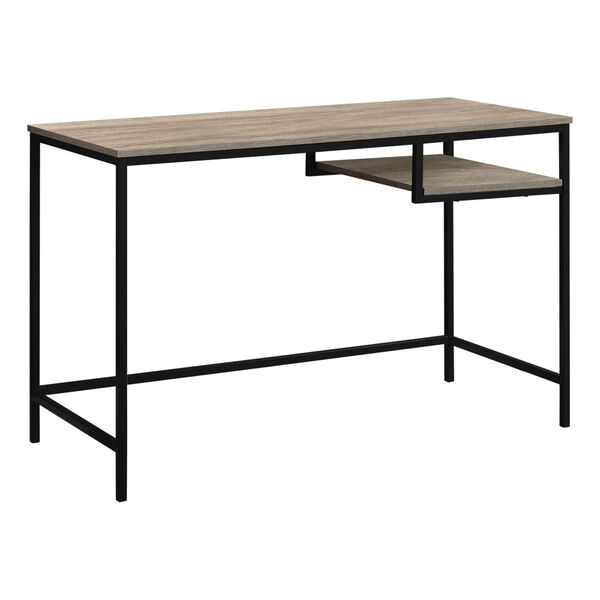 Dark Taupe and Black 22-Inch Computer Desk with Open Shelf, image 2