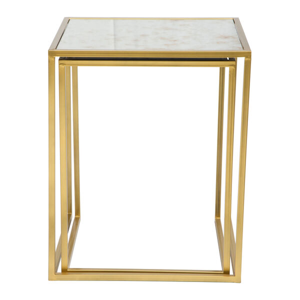 Calais Gold and Mirror Nesting Table, image 5
