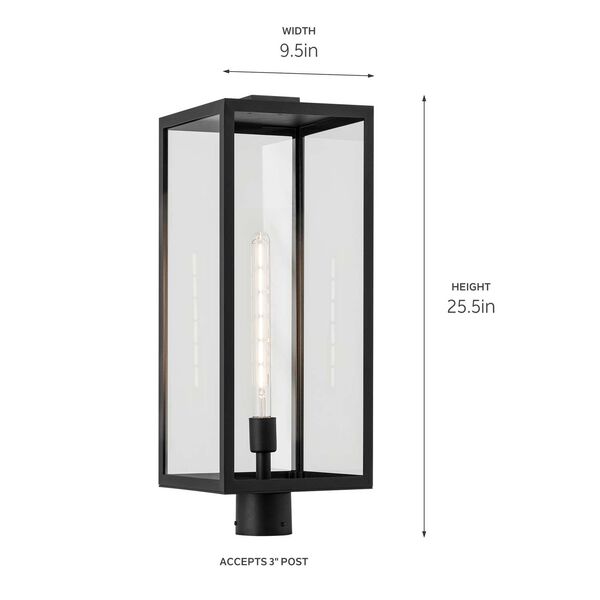 Branner Textured Black 26-Inch One-Light Outdoor Post Lantern, image 2