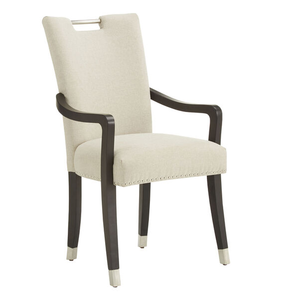 Althea Beige Heathered Weave Parson Dining Arm Chair, Set of Two, image 1