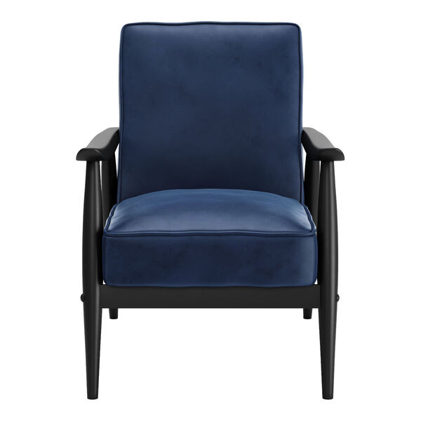 Rocky Blue and Black Velvet Arm Chair, image 4