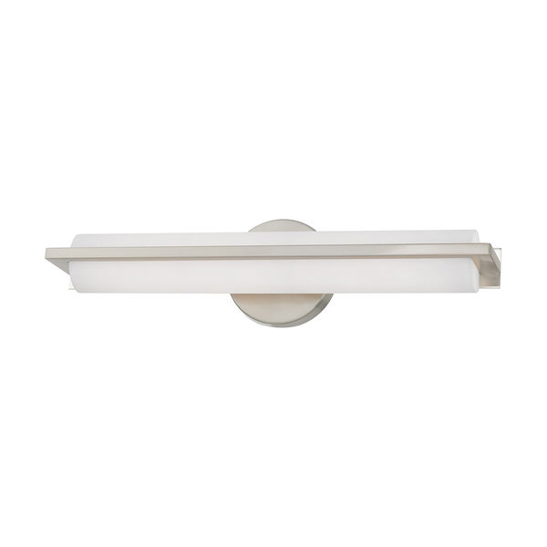 Visby Brushed Nickel 4-Inch ADA Bath Vanity with Satin White Acrylic Shade, image 5