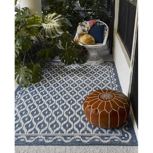 Riviera Blue and White Indoor/Outdoor Rug, image 2