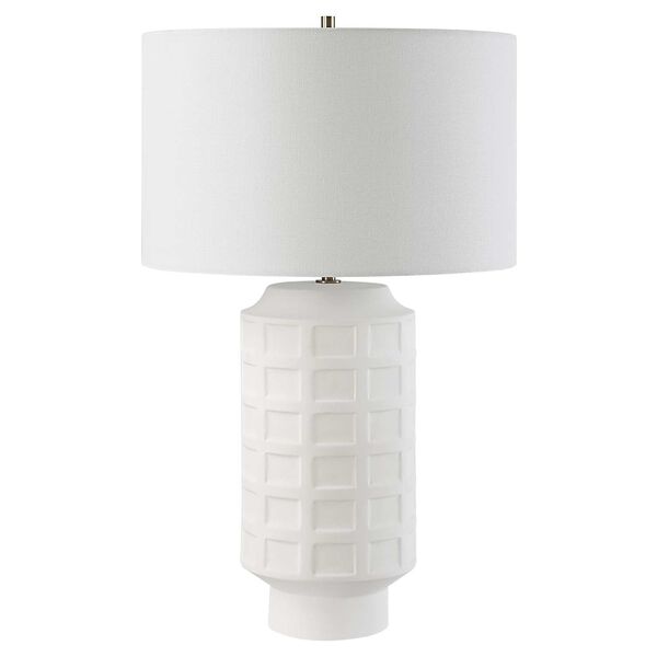 White Antique Brass One-Light Table Lamp, image 4