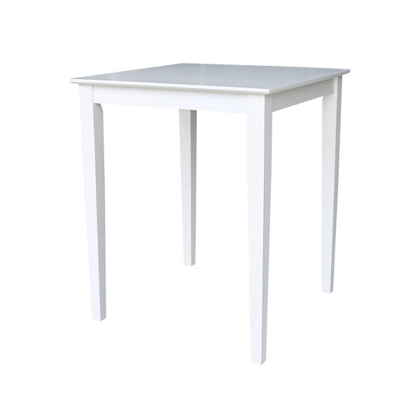 Solid Wood 30 inch Square Counter Height Dining Table  in White, image 1