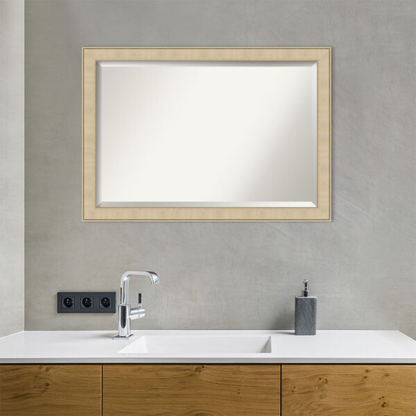 Honey and Silver 40W X 28H-Inch Bathroom Vanity Wall Mirror, image 5