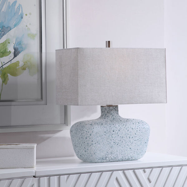 Matisse Blue Green and White One-Light Table Lamp with Rectangle Hardback Shade, image 3