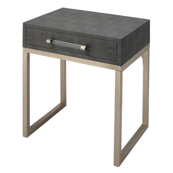 Cora Gray and Nickel 19-Inch Side Table, image 1