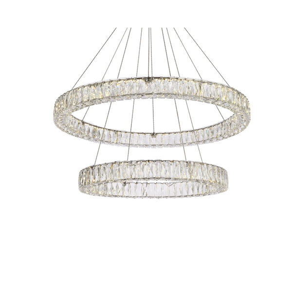 Monroe Chrome 36-Inch Integrated LED Double Ring Chandelier, image 3