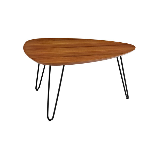 32-Inch Hairpin Leg Wood Coffee Table - Walnut, image 2