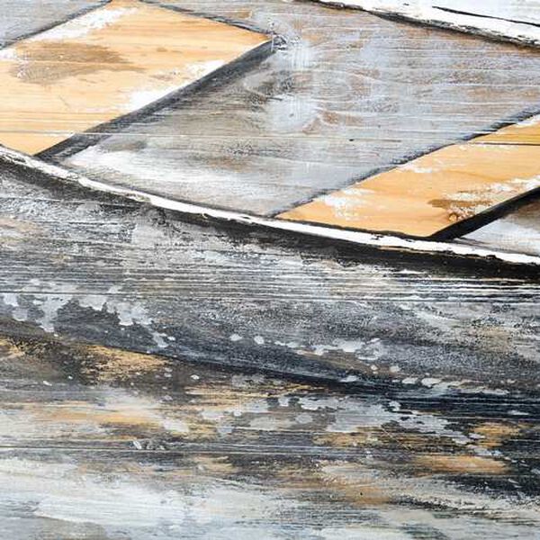 Creekside Diptych Boats 40 In. x 40 In. Original Hand Painted Oil Painting, Set of 2, image 4