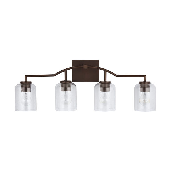 HomePlace Carter Bronze Four-Light Bath Vanity with Clear Seeded Glass, image 6