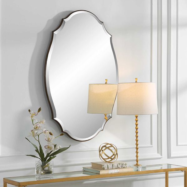 Evelyn Gold and Silver Oval Wall Mirror, image 4