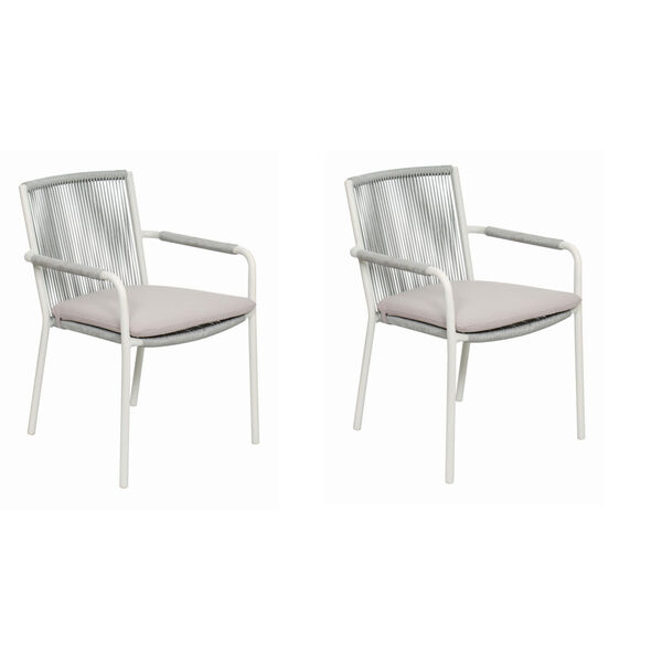 Archipelago Stockholm Dining Arm Chair in Coconut White and Cardamom Taupe , Set of Two, image 1