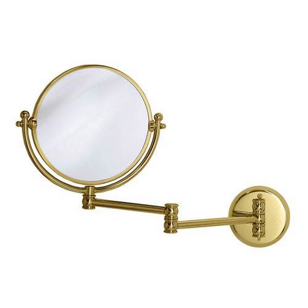 Premier Polished Brass Swing Arm Mirror, image 1
