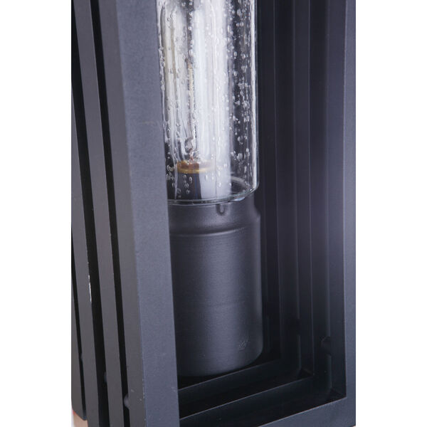 Carmel Textured Matte Black Medium One-Light Outdoor Lantern with Clear Seeded Glass, image 6